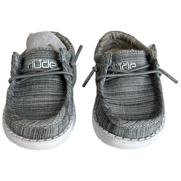 Hey Dude Wally Toddler Shoes Linen Stone Gray Slip On Size K6 M New In Box - Picture 5 of 14